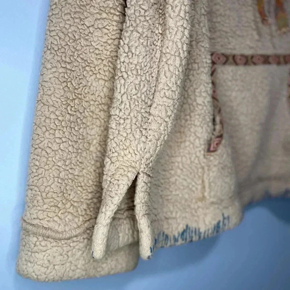 Sundance Mountain Loft Oversized Boho Pullover Sherpa Sweater Aztec Beige Sz XS - Picture 6 of 10